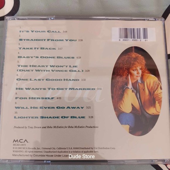 Reba McEntire - It's Your Call - 1992 CD - 10 Songs - Picture 3 of 3